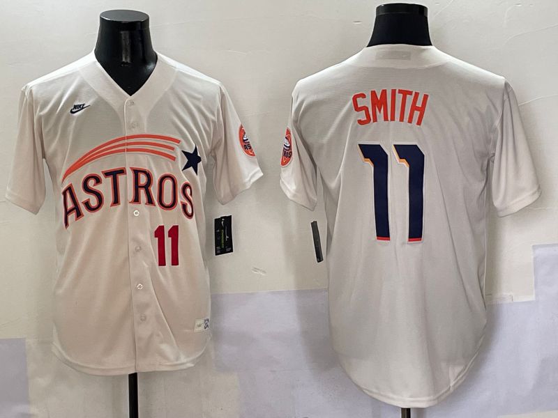Men Houston Astros #11 Smith Cream Five generations Joint Name 2025 Nike MLB Jersey style 3->houston astros->MLB Jersey